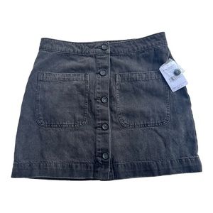 Free People Rocky Mountain Washed Out Black Denim Skirt Size 30